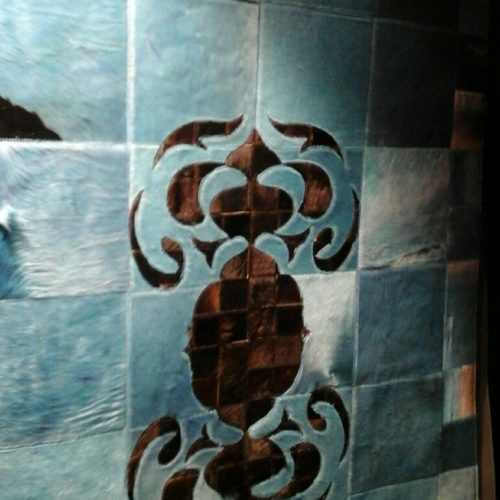 فرش پوستی طرح دار